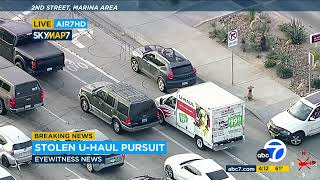 FULL CHASE Police chase stolen UHaul truck in Orange County [upl. by Aphrodite859]