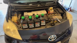 Complete Amsoil oil change and filter on a 2012 Toyota Prius with Liquimoly engine flush amp Ceratec [upl. by Talbott]