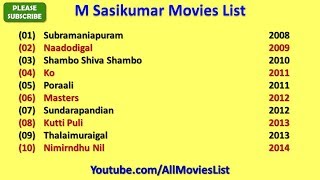 M Sasikumar Movies List [upl. by Yrek]