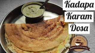 Kadapa Karam Dosa  By Bindus Kitchen Recipes ❤️ [upl. by Nodnarbal223]