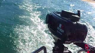 23hp outboard motor on inflatable boat round tail [upl. by Erdied]