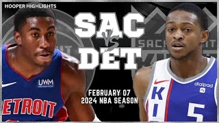 Sacramento Kings vs Detroit Pistons Full Game Highlights  Feb 7  2024 NBA Season [upl. by Eizle]