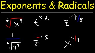 How To Convert Between Exponential Form and Radical Form  Algebra [upl. by Hannaj413]