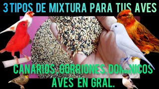 semillas para canarios y aves 3 mixturas parte 2 [upl. by Eerac66]