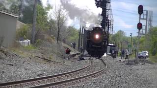 NKP 765 Charging through the RU Drawbridge in Lorain Ohio [upl. by Onairelav805]