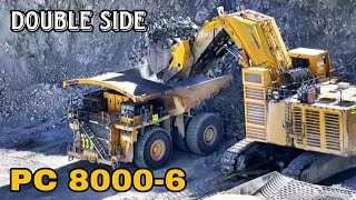 Komatsu PC80006 PC5500 And PampH 4100 XPC Excavator Loading Copper Rock [upl. by Garbers]