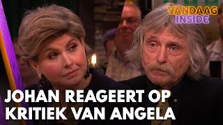 Johan reageert op kritische column van Angela de Jong  VANDAAG INSIDE [upl. by Kendy]