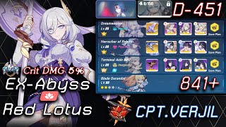 Honkai Impact 3 EX Abyss Red Lotus  Dark Jixuanyuan 841 Pts D451 [upl. by Roberta]