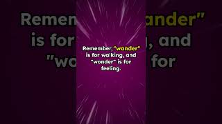 Do you know the difference between quotWanderquot vs quotWonderquotenglish learning vocabulary beginners [upl. by Aicenaj]