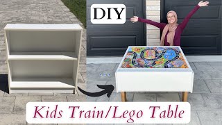 DIY Kids LegoTrain Table Using a Book Shelf [upl. by Herahab]