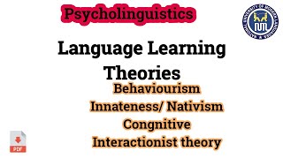 Language learning theories [upl. by Agee]