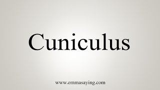 How To Say Cuniculus [upl. by Viking]