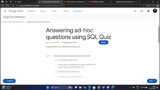 Answering adhoc questions using SQL Quiz  Arcade [upl. by Ainecey]