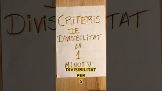 Criteris de divisibilitat en 1 minut  Divisibilitat per 5 mathstricks maths [upl. by Fayina]