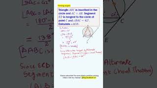 Circle  Finding Angles  Applying TangentChord Theorem  GCSE  IGCSE Maths maths [upl. by Tray]