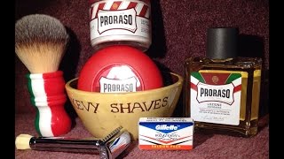 Proraso Red  Kevy Shaves Custom Bowl  Gillette Wilkinson Sword Blade [upl. by Oriane]