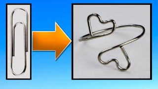 Easy Paperclip or 20g Wire Double Heart Ring Tutorial DIY Jewelry Making [upl. by Yseult]