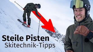 Skifahren lernen Steile Pisten fahren  SkiTechnik amp Tipps [upl. by Gwenni86]