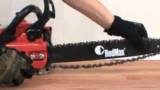 How to Tension the Chain  RedMax Chainsaw [upl. by Tillford]