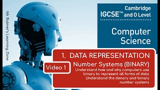 IGCSE Computer Science 202325  1 Data Representation  Number Systems 11a BINARY [upl. by Anertac]