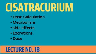 injection cisatracurium  cisatracurium dose calculations  metabolism of cisatracurium [upl. by Tandi]