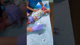 This child is pushing three injections at once 😱 shots baby cutebaby viral injectionfunny [upl. by Aziram665]