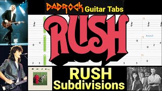 Subdivisions  RUSH  Guitar  Bass TABS Lesson [upl. by Imeon]