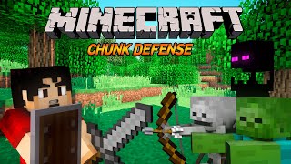 ¡SOBREVIVE EN MUY POCO ESPACIO A 100 OLEADAS DE ENEMIGOS  Chunk Defense Minecraft [upl. by Etirugram]