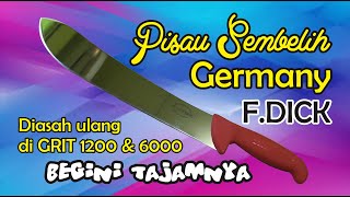 Pisau Sembelih Jerman FDick diasah ulang di Grit 1200 amp 6000 [upl. by Alvera]