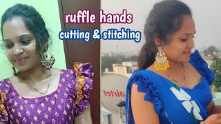 ruffle hands cuttingamp stitching easy tricks 🤩 vijju creations [upl. by Cindee]