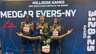 116th Millrose Games  32825  5008 2nd Leg  1st Place [upl. by Anirdua]