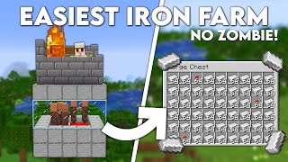 Minecraft Easiest IRON FARM Without a Zombie  Tutorial 120 [upl. by Tse]