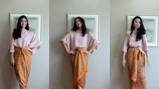 4 Easy Ways To Wear a Kain Batik  GemmaDelicia [upl. by Llerryt]