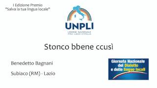 Stonco bbene ccusì  Benedetto Bagnani  Subiaco RM  Lazio [upl. by Htebzil523]