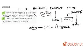 A  Myotonic dystrophy is is caused by recessive mutant pleiotropic gene R  Gene mutation [upl. by Boone]