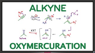 Alkyne Oxymercuration Demercuration Reaction and Mechanism [upl. by Aenea868]