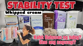 BEST WHIPPING CREAM IN THE PHILIPPINES BATTLE stablewhippedcream cakedecorating stabilitytest [upl. by Acsicnarf]