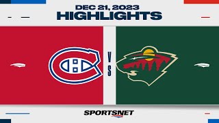 NHL Highlights  Canadiens vs Wild  December 21 2023 [upl. by Cyler422]