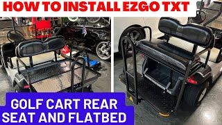 How to Install Golf Cart Rear Seat  EZGO TXT Medalist Flip Seat [upl. by Nazus227]