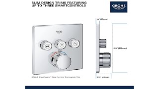 Grohtherm smartcontrol installation  Grohe 29165LS0 Grohtherm Smart Triple Function Thermostatic [upl. by Woothen]