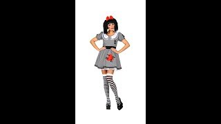 0022  quotCREEPY DOLLquot Dress with Crinoline Underskirt Hair Bow [upl. by Juan]