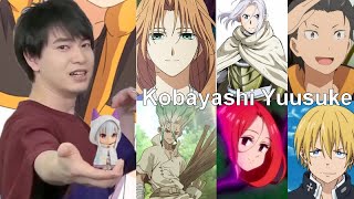 Kobayashi Yuusuke compilation  15 Anime Characters [upl. by Eybba406]