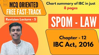 SPOM LAW  Lecture 5  IBC Act 2016  Fast Track Revision Lectures  MCQ Oriented fasttrack [upl. by Ethbun]