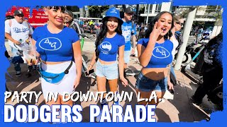 Spearmint Rhino Strippers Invade Los Angeles Dodgers Parade and Crazy Shenanigans [upl. by Risay]