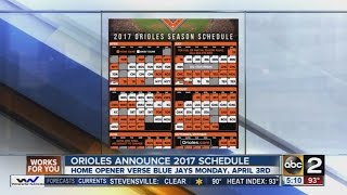 Orioles release 2017 schedule [upl. by Eidnim]