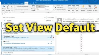 Change Outlook View to Default Settings  Reset Microsoft Outlook View Back to Normal [upl. by Jaban349]