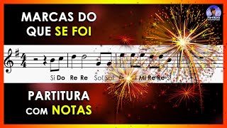 Marcas do Que Se Foi  Partitura com Notas Flauta Doce Violino com Playback no Piano [upl. by Sseb]