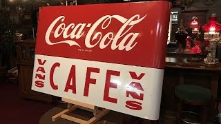 1950s 43quot Coca Cola CAFE Sign FOR SALE 1495 [upl. by Rede588]