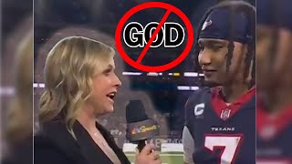 NBC Cuts Out CJ Stroud Thanking God After Playoff Win [upl. by Rennerb732]