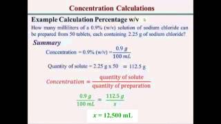 Percentage Concentration Calculations [upl. by Forelli991]